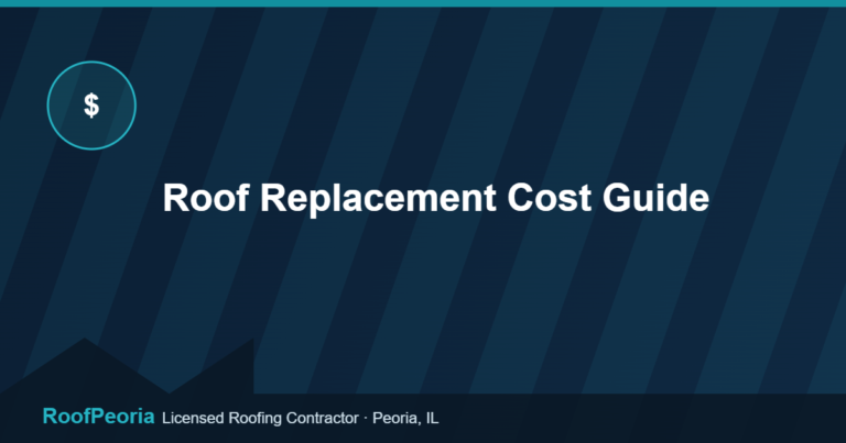 Roof Replacement Cost Guide - RoofPeoria roofing blog graphic